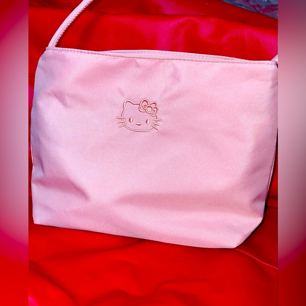 Hello Kitty Pink Fabric Lightweight Shoulder Bag.